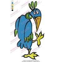 Colored Crazy Bird Embroidery Design